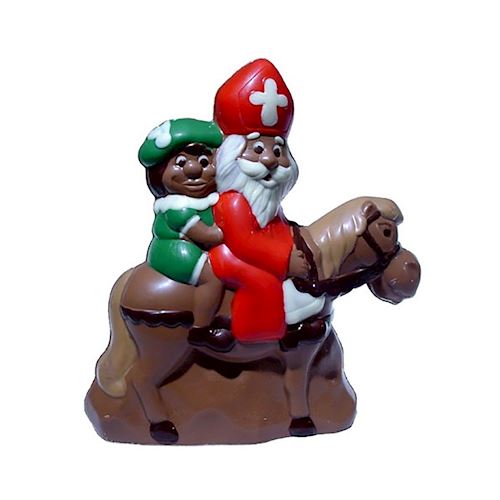 Chocoladevorm Sinterklaas en piet op paard 150 mm