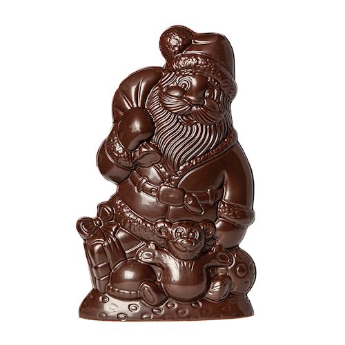 Chocoladevorm kerstman met zak 180 mm