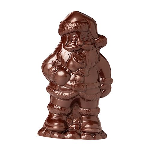 Chocoladevorm Kerstman met klok 185 mm