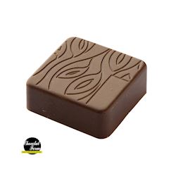 Chocoladevorm praline vierkant bladmotief