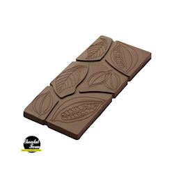 Chocoladevorm tablet 50 gr bladeren en cacaoboon