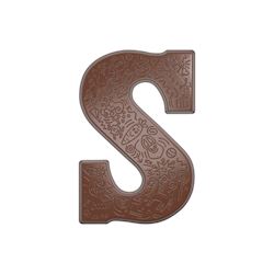 Chocoladevorm letter S met droedels