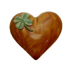 Chocoladevorm hart met klaver 110 mm