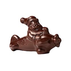 Chocoladevorm kerstman in vliegtuig