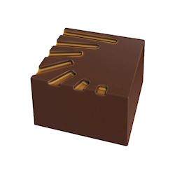 Chocoladevorm kubus met schuine strepen